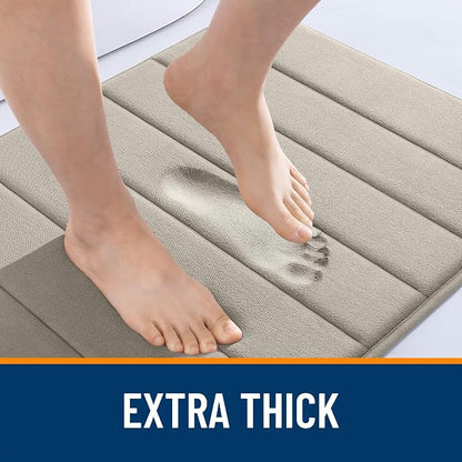 OLANLY Memory Foam Bath Mat 59x35, Super Soft Absorbent Bathroom Rugs, Quick Dry - Image 6