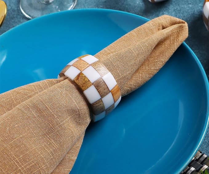 ALPHA Living HOME Rustic Napkin Rings Setof 12 - Image 7