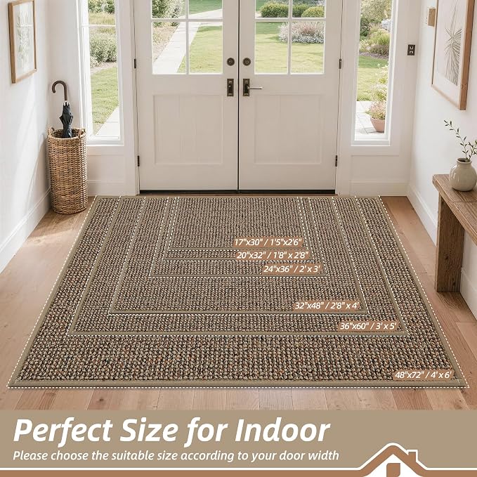 BEQHAUSE Dirt Trapper Door Mat 48" x 72", Non-Slip Washable Doormats Entrance - Image 2