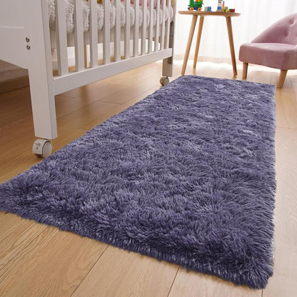 YJ.GWL Fluffy Runner Rugs for Bedroom Living Room Soft Shag Rug 2x6 Feet - Image 7