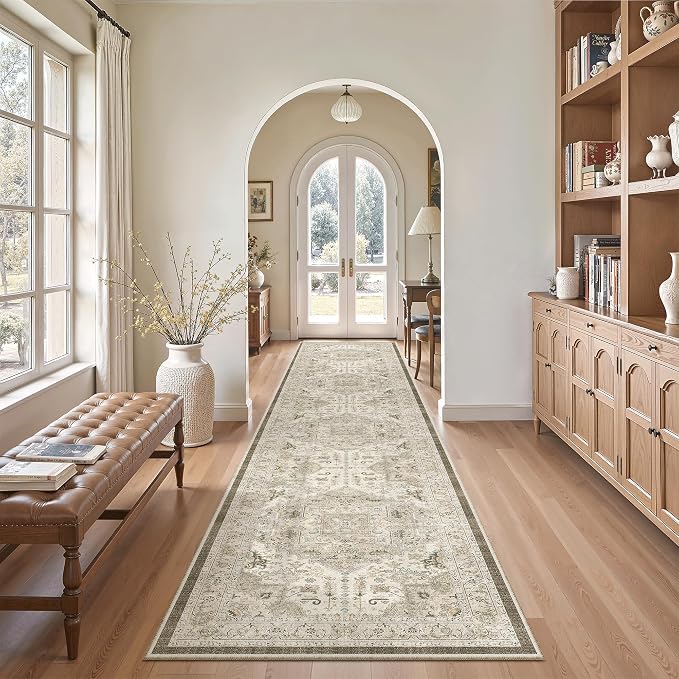 Madane Hallway Runner Rug 2'6''x12' Kitchen Runner, Non Slip Vintage Runners - Image 3