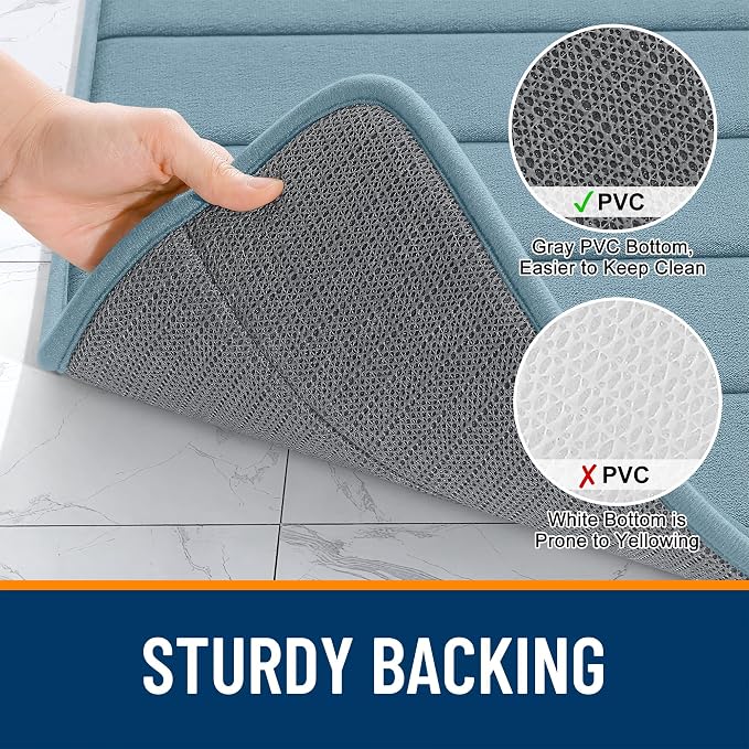 OLANLY Memory Foam Bath Mat 40x24, Super Soft Absorbent Bathroom Rugs, Quick Dry - Image 7