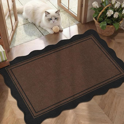 Easy Jute Kitchen Rug 2x3 Front Door Mat Washable Non Slip Entryway Rug - Image 2