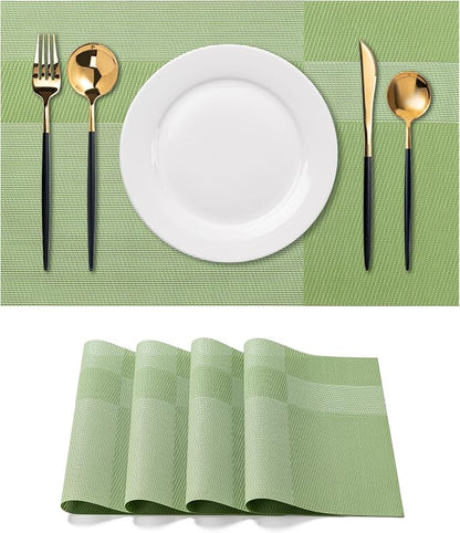 Placemats Set of 4 Washable Indoor | Outdoor Vinyl Place Mats by CADONO