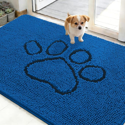 OLANLY Dog Door Mat for Muddy Paws 48x30, Paw Print Design, Absorbs Moisture by OLANLY