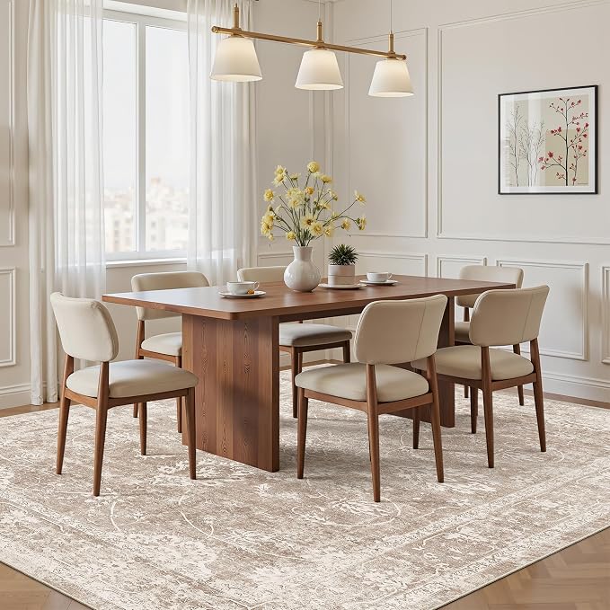 Madane 5x7 Area Rugs for Living Room, Washable Vintage Natural Rug - Image 3