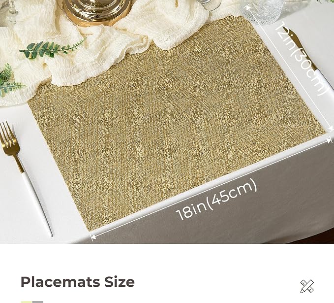 Leetaltree Gold Placemats Set of 4 - Image 4