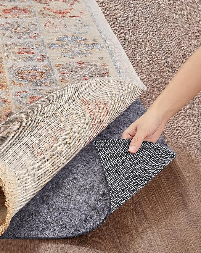 Veken Non Slip Cushioned Rug Pad Gripper 6 x 9 Ft, Felt and Silicone Backing by Veken