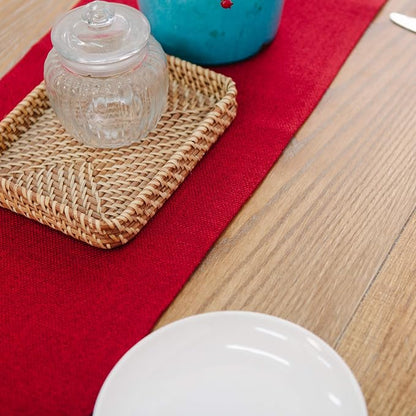 Soft Caddice Faux Linen 2 Side Table Runner, eco-Friendly Fabric Handcrafted - Image 5