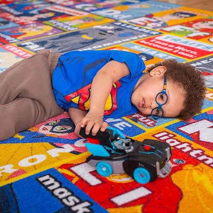 DC Super Friends Educational Kids Rug – ABC Alphabet, Emotions & Hero Traits - Image 2