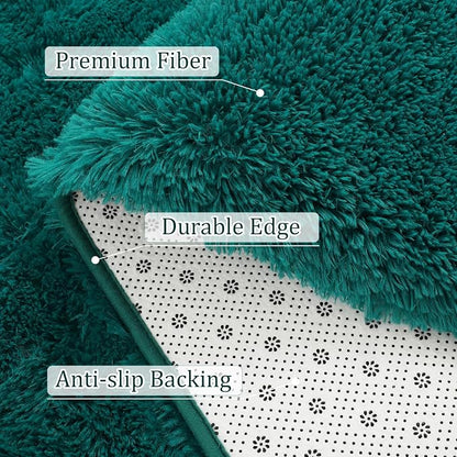 BENRON Teal Green Fluffy Rugs for Living Room Bedroom 4x6, Soft Plush Fuzzy - Image 4