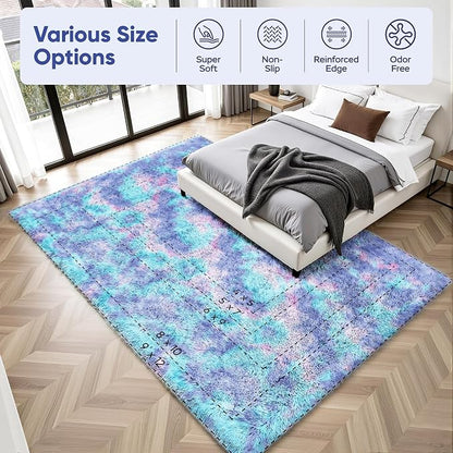 Rainbow Fluffy Rugs for Girls Bedroom: 4x6 Large Shag High Pile Area Rug - Image 9