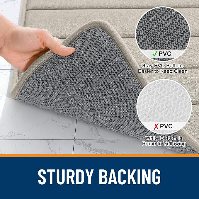 OLANLY Memory Foam Bath Mat 59x35, Super Soft Absorbent Bathroom Rugs, Quick Dry - Image 7