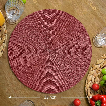 FunWheat Round Braided Placemats Set of 8 Table Mats - Image 2