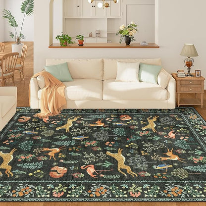 DUKINO 5x7 Rug, Washable Animal Living Room Rug - Image 3