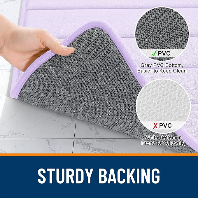 OLANLY Memory Foam Long Bathroom Rugs Runner 70x24, Super Soft Absorbent Bath - Image 7