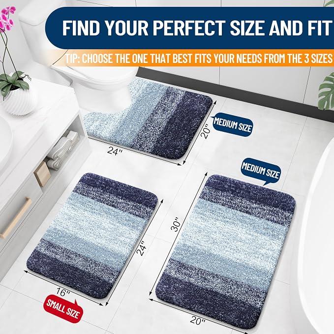 OLANLY Bathroom Runner Rugs Mat 59x24, Extra Soft Absorbent Microfiber Bath Rugs - Image 2