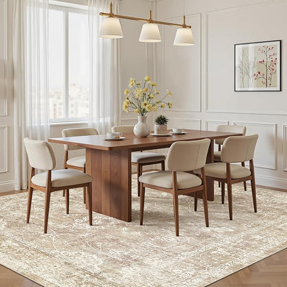 Madane 5x7 Area Rugs for Living Room, Washable Vintage Neutral Rug - Image 3