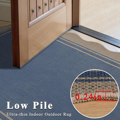 5x7 Scalloped Rug Easy Jute Washable Outdoor Patio Rug - Image 7