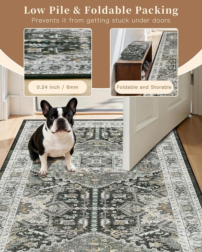 Madane Runner Rugs 2x12 Extra Long, Washable Non-Slip Hallway Runner Rug - Image 7