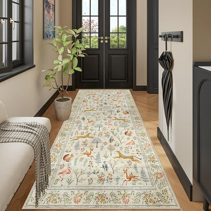 DUKINO 3x8 Washable Runner Rug, Low Pile Animal Print Non Slip Long Runner Rug - Image 8