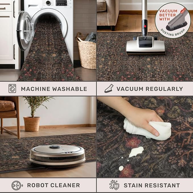 Washable Dark Brown 4x6 Area Rugs - Image 4