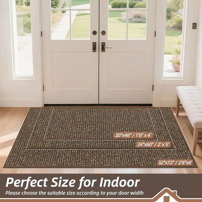 BEQHAUSE Dirt Trapper Door Mat 20" x 48", Non-Slip Washable Doormats Entrance - Image 2