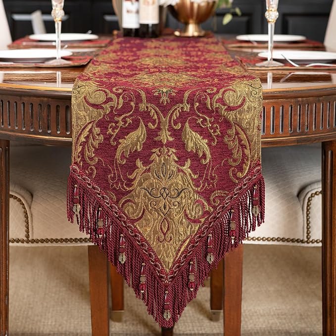 Loom and Mill Luxury Vintage Chenille Table Runner 120 Inches Long, 13x120 inch by LoomandMill