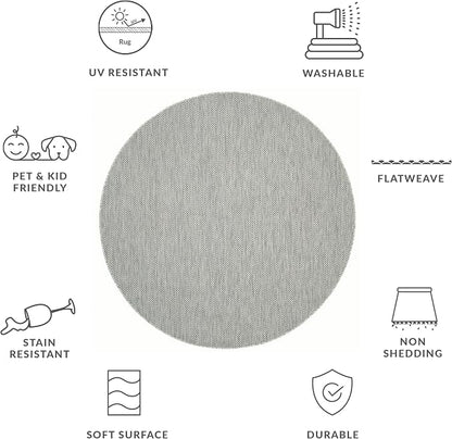 SAFAVIEH Outdoor Round Rug 6'7" - Image 5