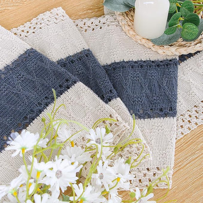 Boho Table Runner for Home Decor 12x90 Blue Fall Rustic Decorations | 90 Inches - Image 3