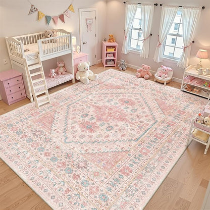 zesthome 8x10 Area Rugs for Girls Bedroom, Non-Slip Backing Washable Rugs - Image 4