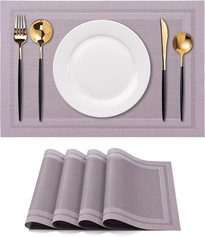 Placemats Set of 4 Washable Indoor | Outdoor Vinyl Place Mats by CADONO