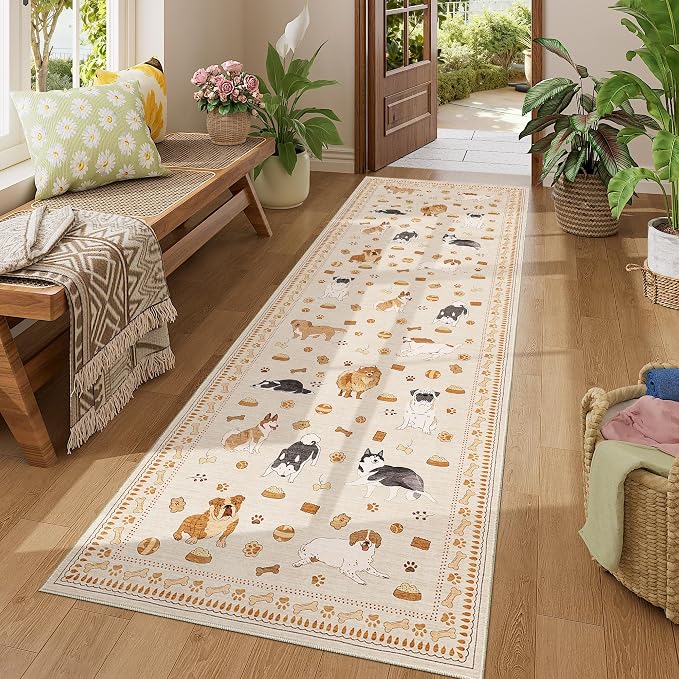 DUKINO 2x6 Washable Runner Rug for Hallway, Non Slip Animal Dog Kitchen Rug - Image 6