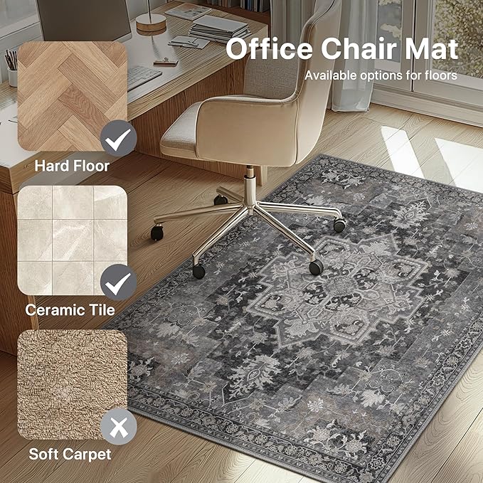 36"x48" Office Chair Mat for Hardwood Tile Floor, Under Desk Carpet Protector - Image 3