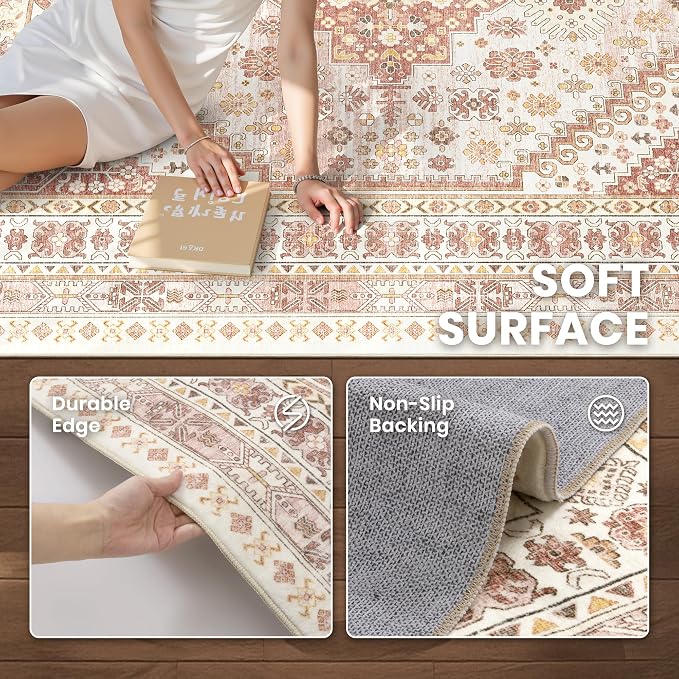 zesthome 8x10 Area Rugs for Living Room, Non-Slip Backing Washable Rugs - Image 6