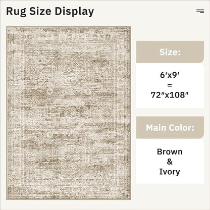 Soalmost 6x9 Area Rug for Living Room Washable 6x9 Rug Non-Slip Modern Rugs for - Image 5
