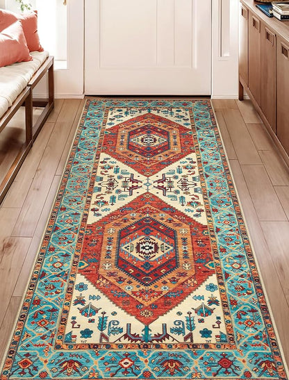 SERISSA Boho Washable Runner Rug, 2x5 Rug Runner Non-Slip Vintage Orange - Image 5