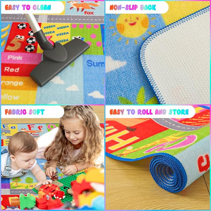 Kids Rug for Playroom Classroom, ABC Alphabet Numbers Play Toddlers Rugs - Image 7