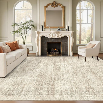 Soalmost 9x12 Area Rugs for Living Room, Non Slip Machine Washable Vintage Rugs by Soalmost