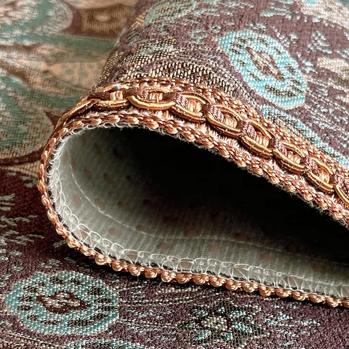 Christmas Table Runner 72" Teal Brown - Image 5