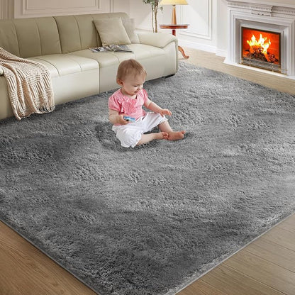 Ultra Soft Rug for Living Room, 4X6 Fluffy Shag Area Rug for Bedroom, Modern - Image 9