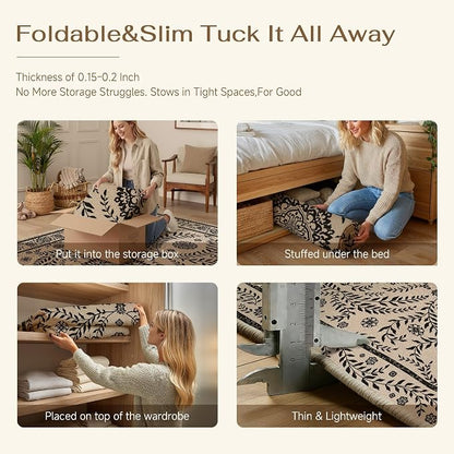 HUGEAR 5x7 Vintage Jute Indoor Outdoor Rug Washable Linen Textured Weave High - Image 6