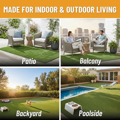 Ottomanson Artificial Grass Runner Natural 31" x 30, Realistic Grass - Image 4