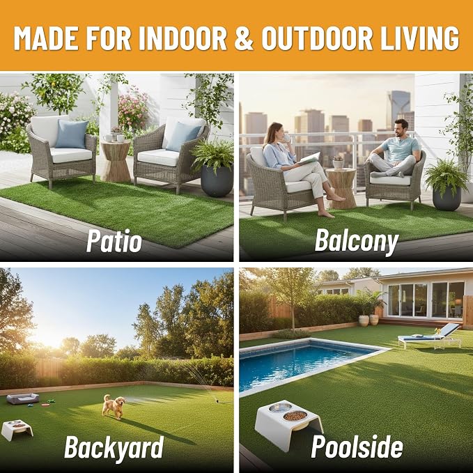 Ottomanson Artificial Turf Natural 78" x 40', Realistic Grass Carpet - Image 4