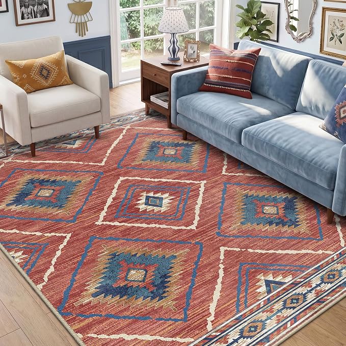 BESTSWEETIE Area Rug 6x9 Rug Machine Washable Non-Slip Low Pile Print Pattern by BESTSWEETIE