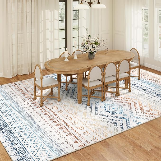 Miukiki 9x12 Area Rug for Living Room Moroccan Washable Rugs Non Slip Indoor - Image 9