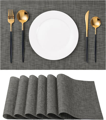 Placemats Set of 4 Washable Indoor | Outdoor Vinyl Place Mats by CADONO