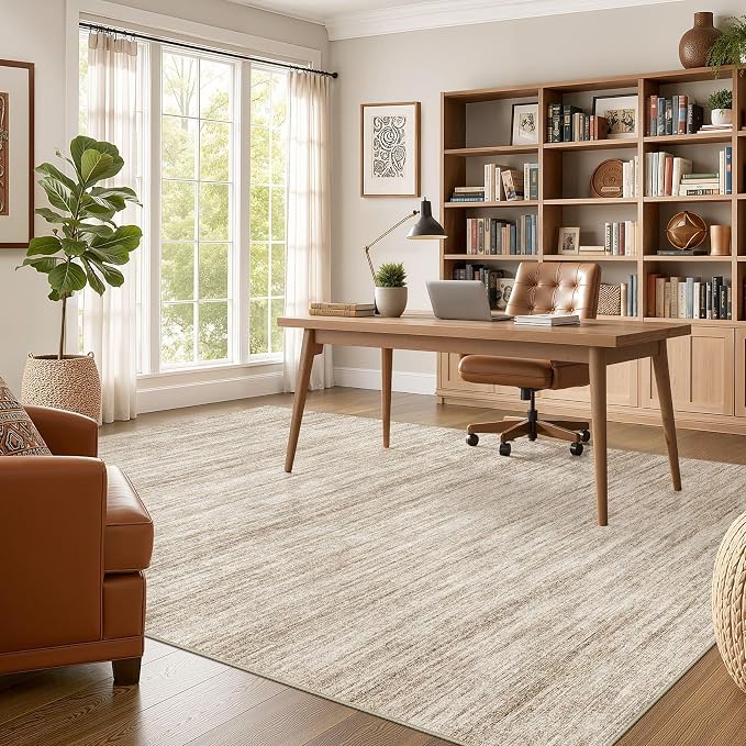 Nakagishi 10X12 Area Rugs Living Room: Washable Large Vintage Rug Neutral - Image 5