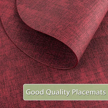 Placemats Set of 12 Washable, Heat Resistant Table Placemats Wipeable Faux - Image 3