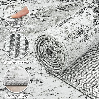Area Rugs 10x14 Living Room: Large Modern Abstract Washable Rug Soft Anti-Skid - Image 8